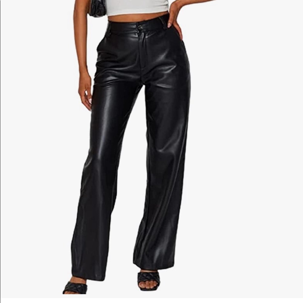 High waisted leather pants NEVER WORN